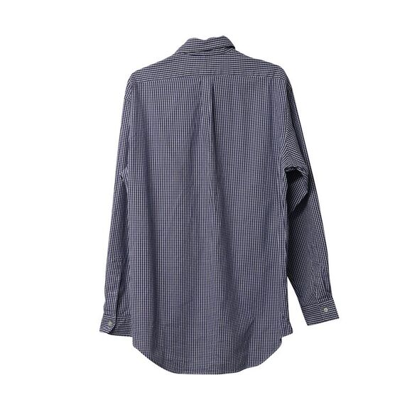 Pre Loved Ralph Lauren Vintage Gingham Check Long Sleeve Shirt Men blue Shirts - Picture 7 of 8